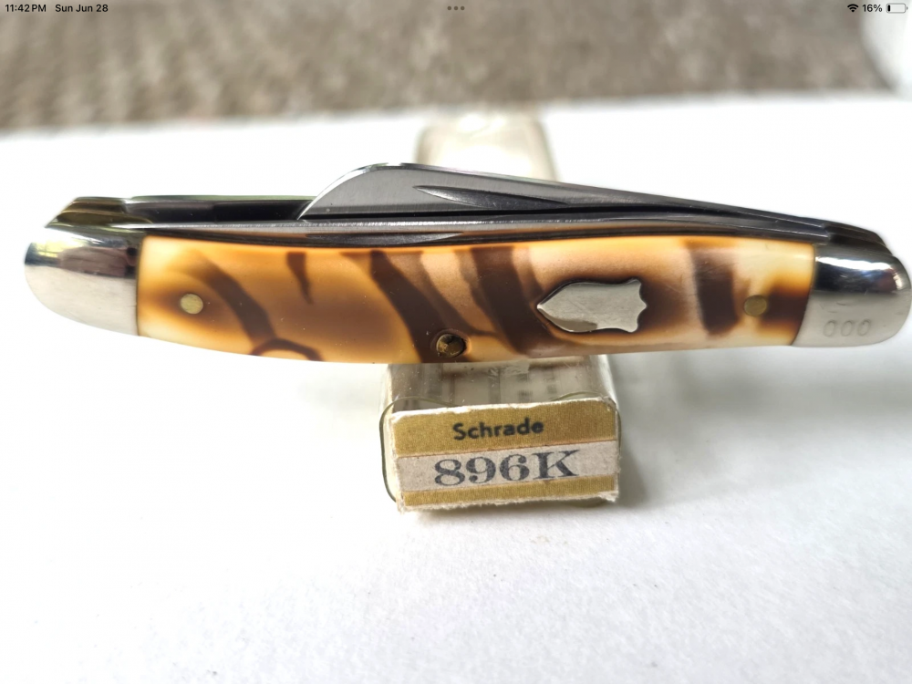 Rare Schrade U.S.A. 896K Stockman - Factory ErrorStamp w/Sample Tube 
