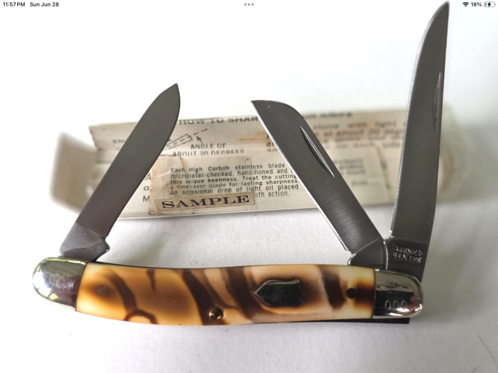 Rare Schrade U.S.A. 896K Stockman - Factory ErrorStamp w/Sample Tube 