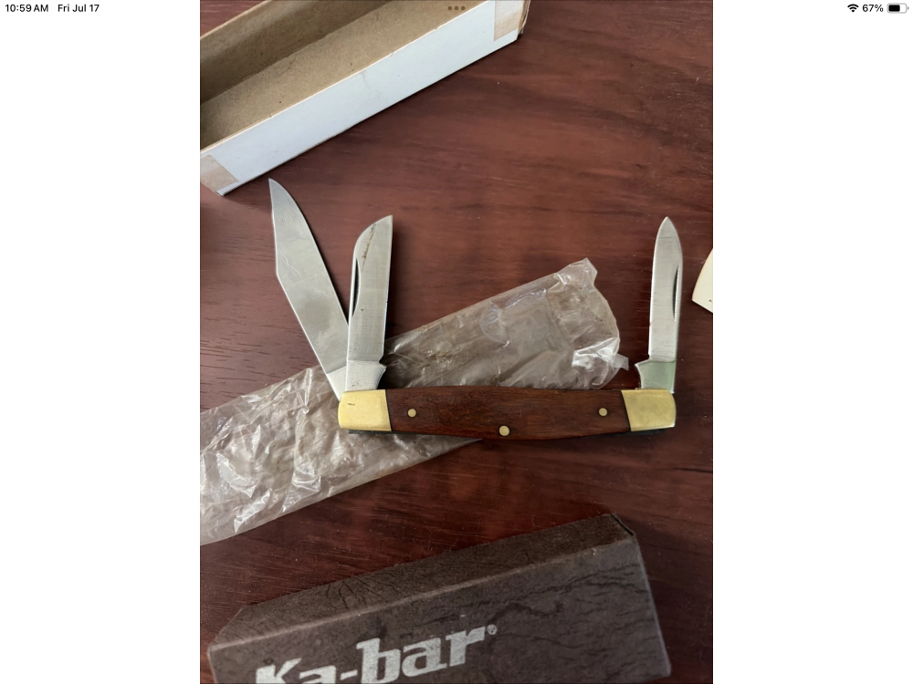 1968 KA-BAR 1109 Folding Hunter Knife MIB BOX & All Paperwork Clean Warranty Card & Thank You Note