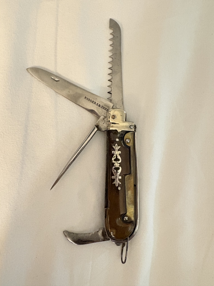 Vintage Joseph Rodgers & Sons Sheffield 4-Blade Gardener's Pruning Pocket Knife with Saw & Grafting Blade