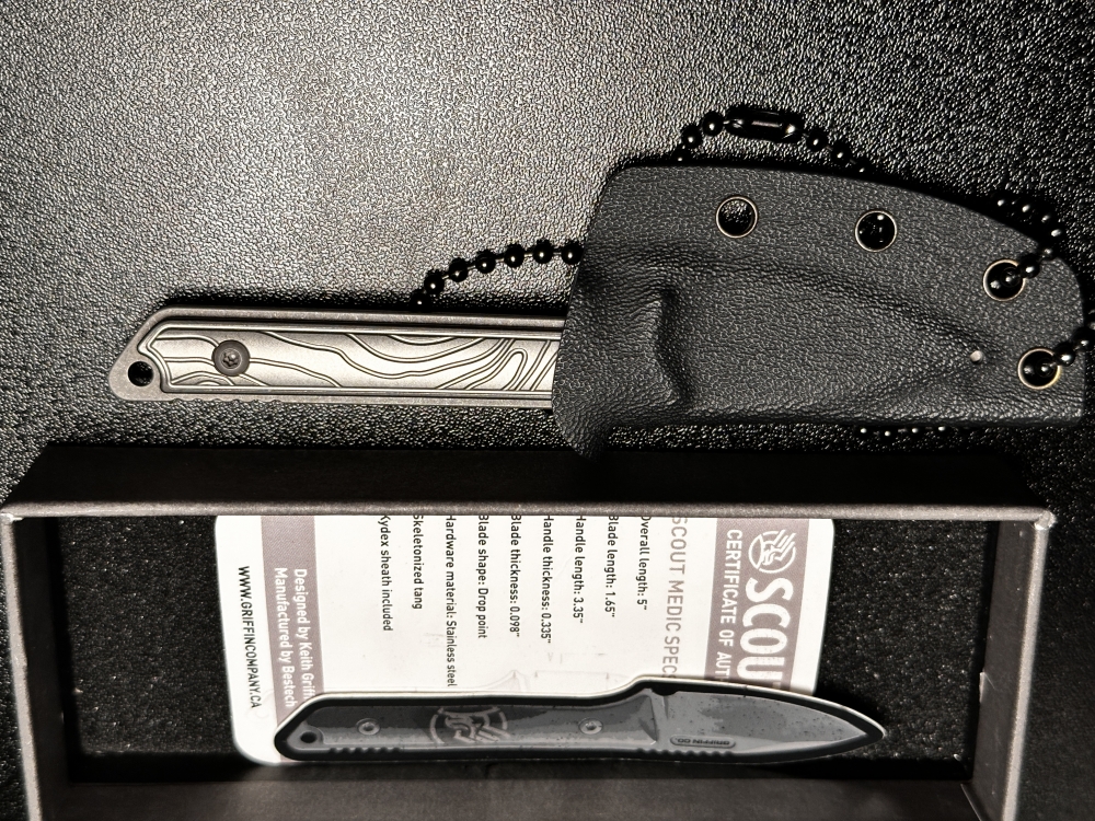 Griffin Co. Scout Medic Topo milled Titanium Scales (BNIB)