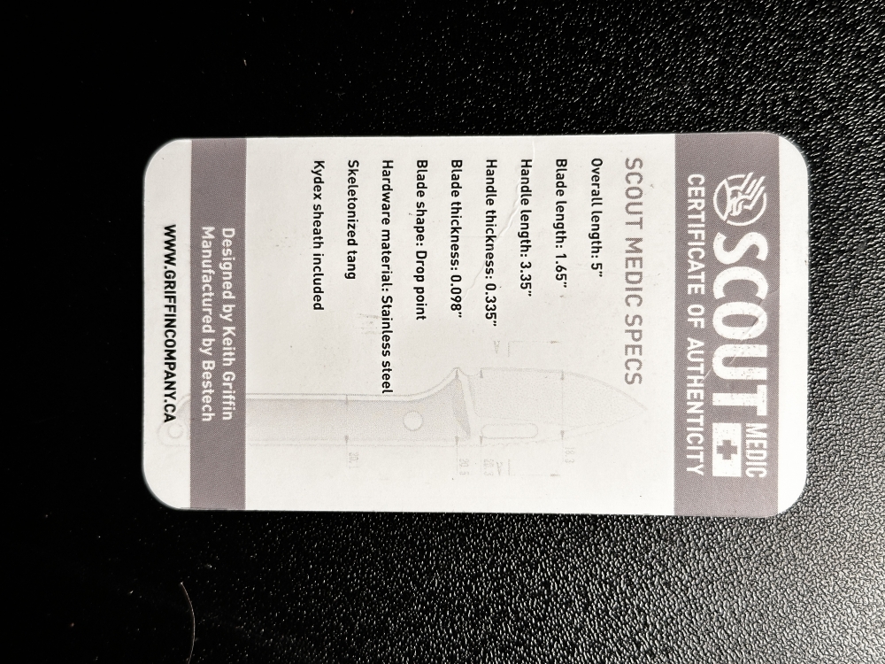 Griffin Co. Scout Medic Topo milled Titanium Scales New-Unused Still In Box