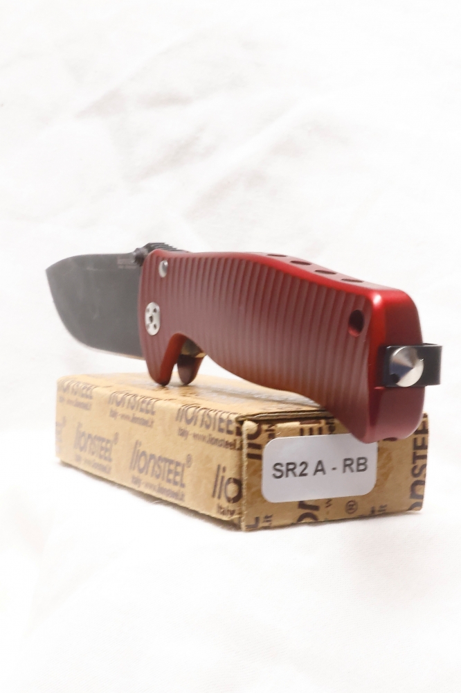 LionSteel - SR2A - Red Handle - Black Blade, FREE with purchase of one of my Hinderer knives!!