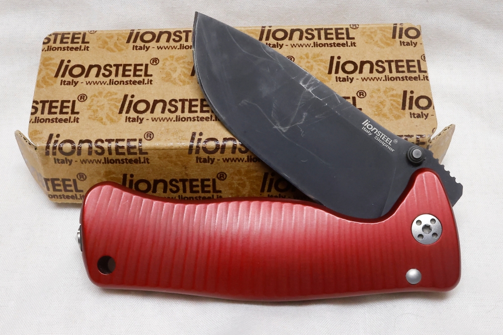 LionSteel - SR2A - Red Handle - Black Blade, FREE with purchase of one of my Hinderer knives!!