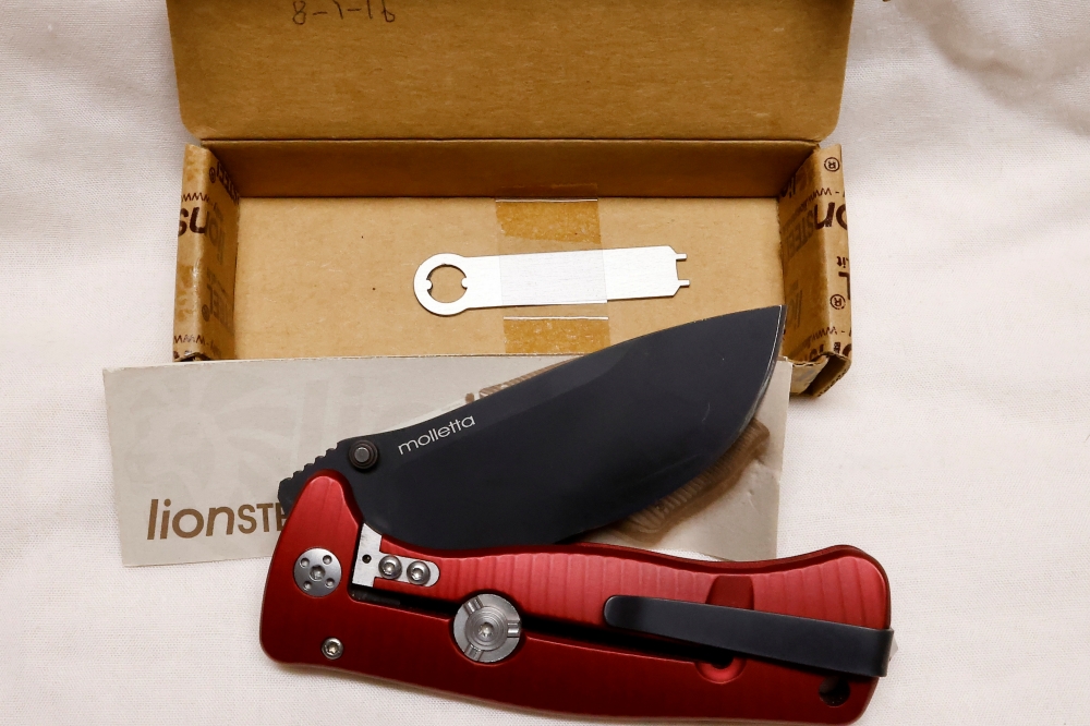 LionSteel - SR2A - Red Handle - Black Blade, FREE with purchase of one of my Hinderer knives!!