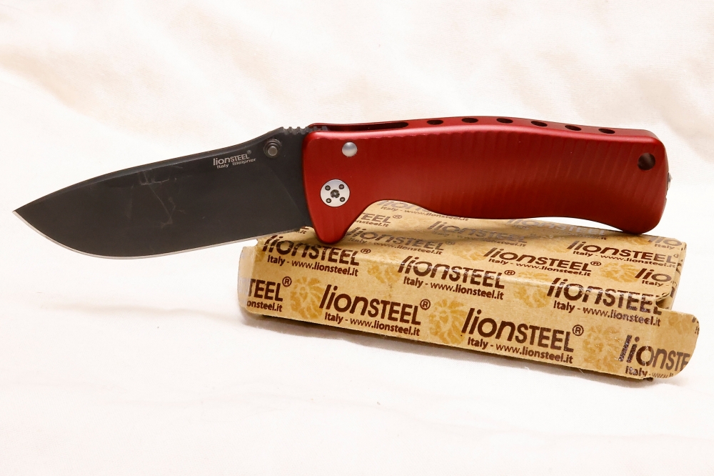 LionSteel - SR2A - Red Handle - Black Blade, FREE with purchase of one of my Hinderer knives!!