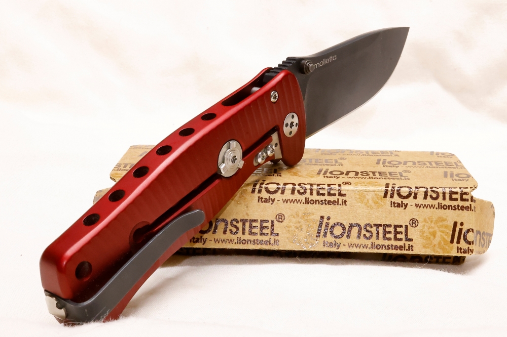 LionSteel - SR2A - Red Handle - Black Blade, FREE with purchase of one of my Hinderer knives!!