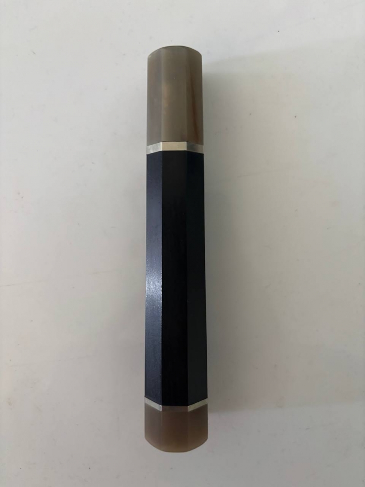 Ebony WA handle with Water Buffalo Horn Bolster for 240mm Gyuto with silver spacers