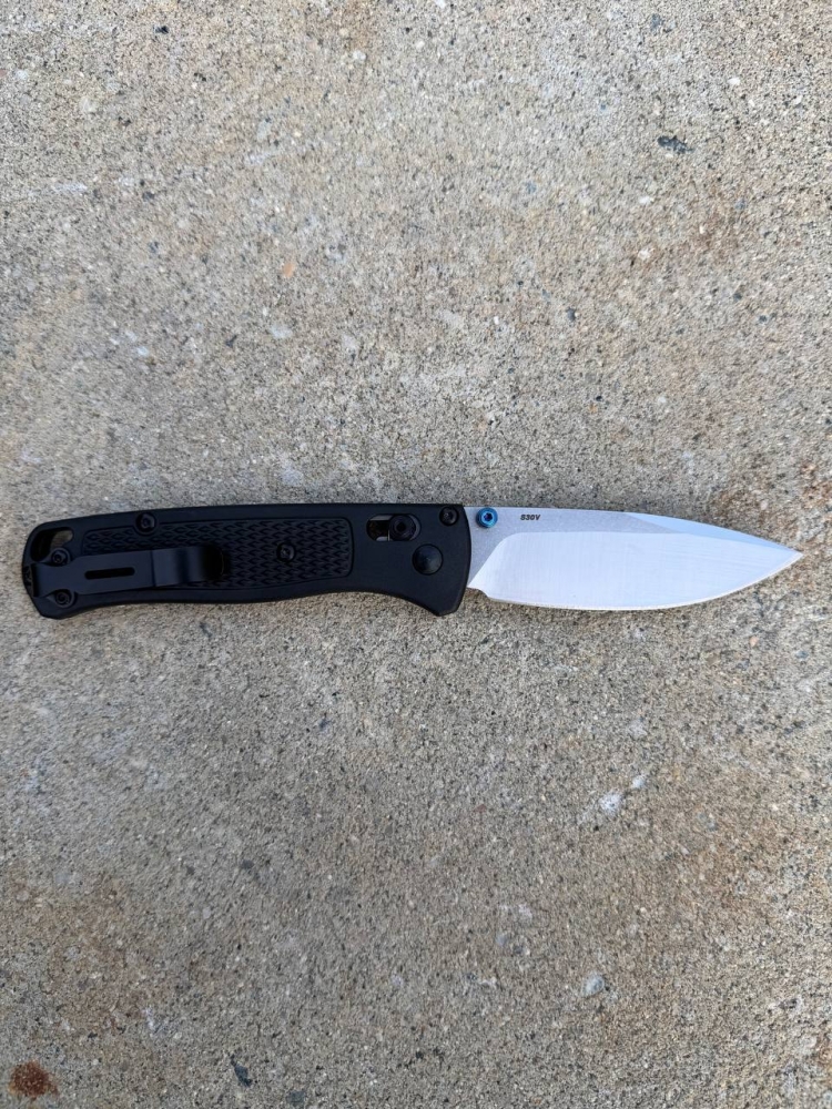 Benchmade 535-cstm Bugout Knife Black Grivory S30V Axis Drop Point Folding Knife