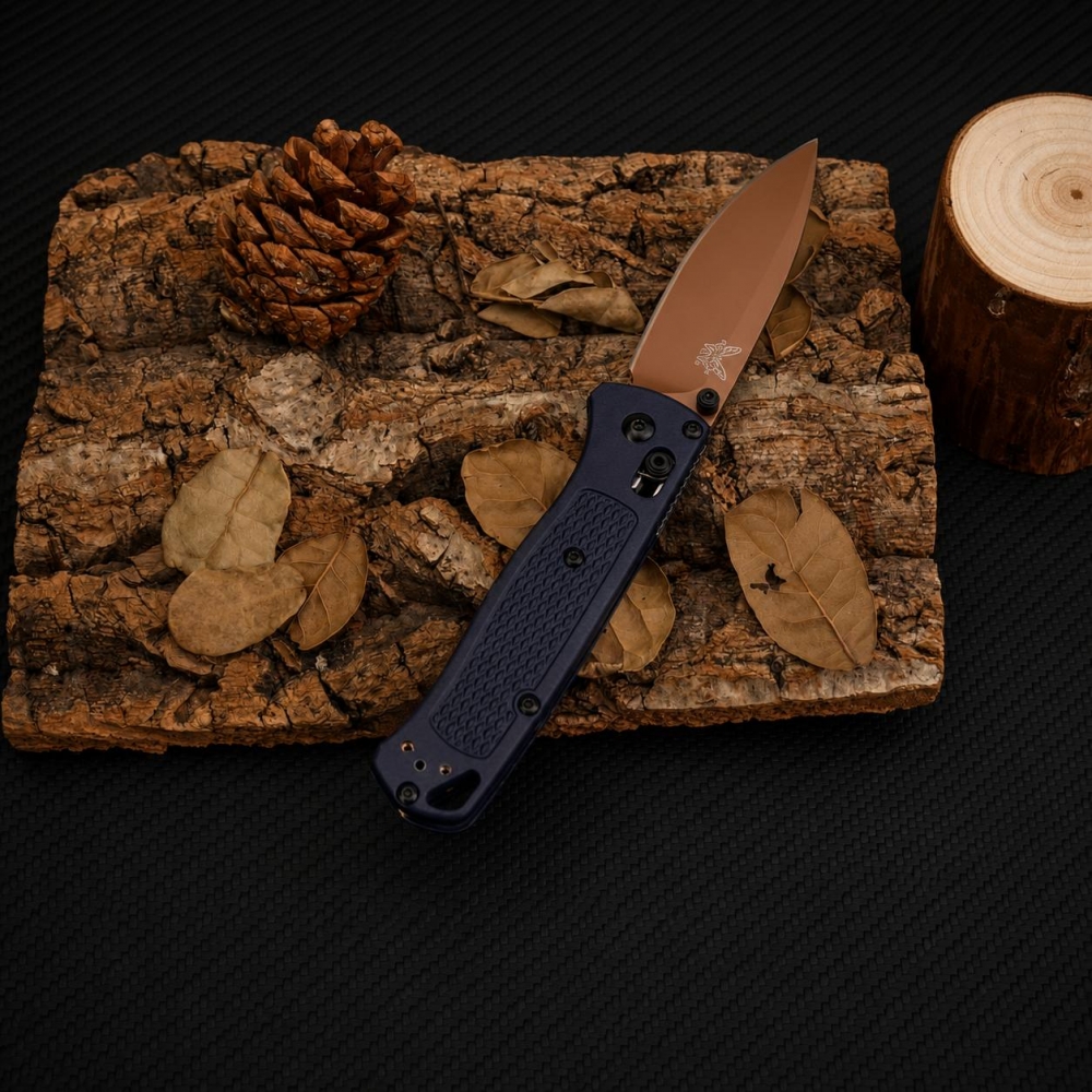 Benchmade Bugout 535FE-05 Crater Blue Grivory Drop Point