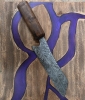 Feather Damascus Reverse Tanto Kitchen Knife