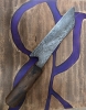 Feather Damascus Reverse Tanto Kitchen Knife