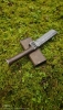 Hand Forged80CrV2 Left Cleaver (170x50mm)- Left Hand Grind-Jute Micarta & Ash Wood Sheath-Blacksmith Certified (57-59HRC)