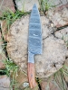 Custom Hand-Forged Damascus Chef Knife with Rosewood & Damascus Bolster Handle