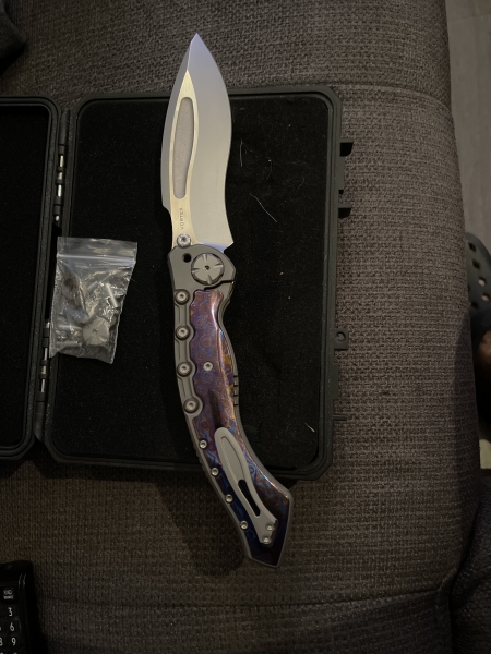 MaxAce Vortex CPM 3V Titanium with Timascus inlay 