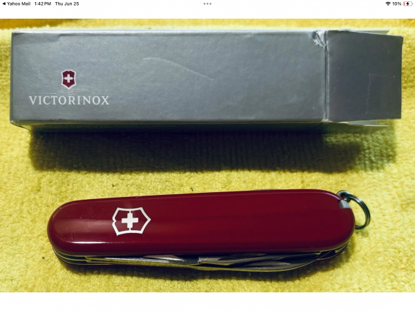 Vintage Victorinox - 3.58” Swiss Army Knife - Officier Suisse -Tinker Red New in Box