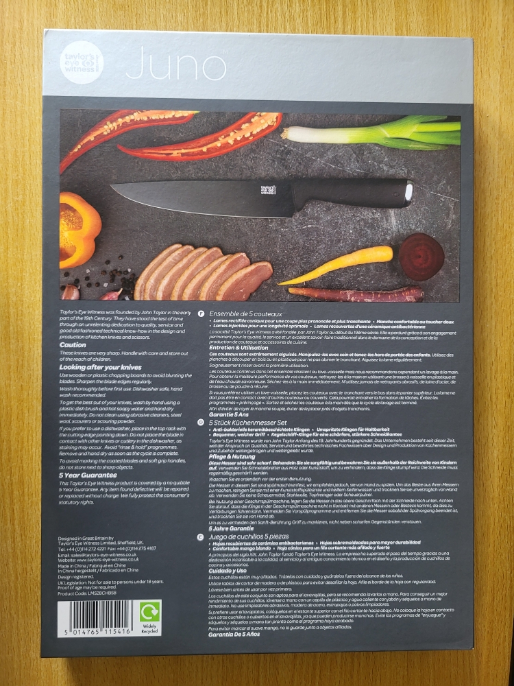 Taylor's Eye Witness Juno 5-Piece Kitchen Knife Set (Chrome Edition)