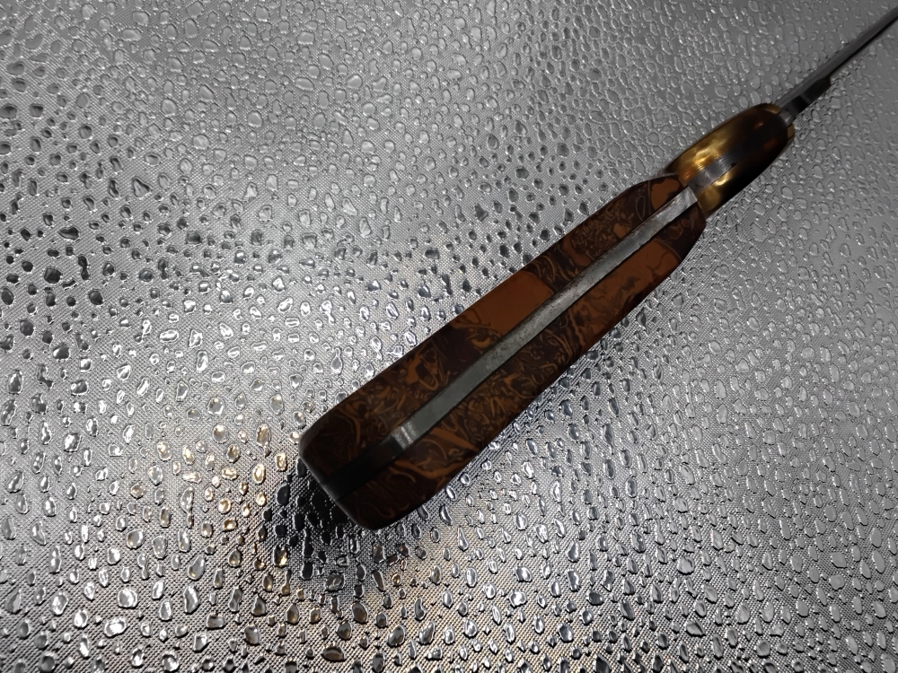 Drop Point Damascus Script Stone