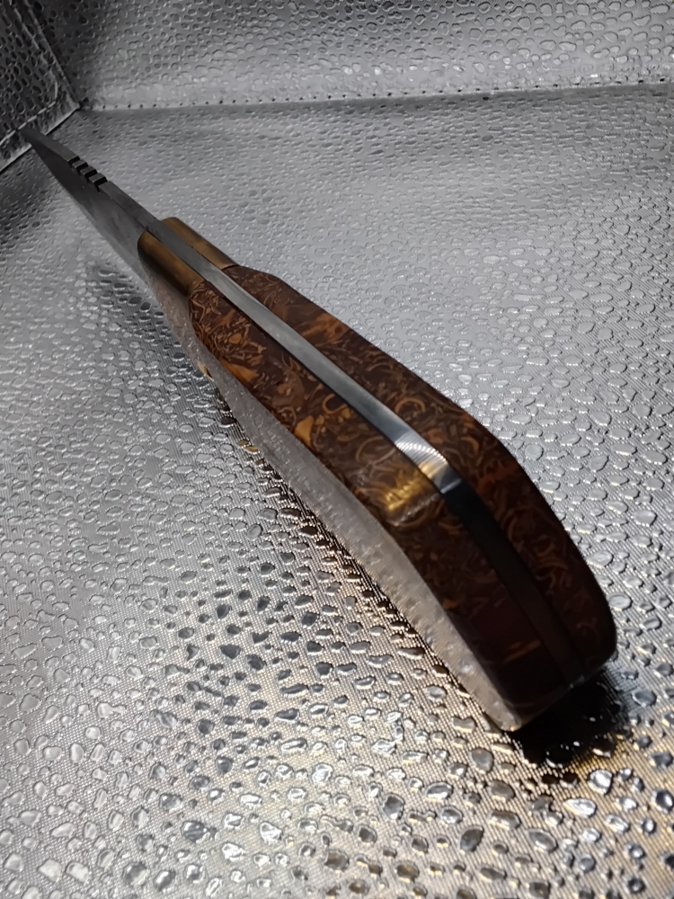  Drop Point Damascus Script Stone