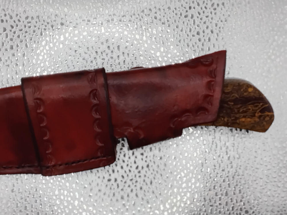  Drop Point Damascus Script Stone