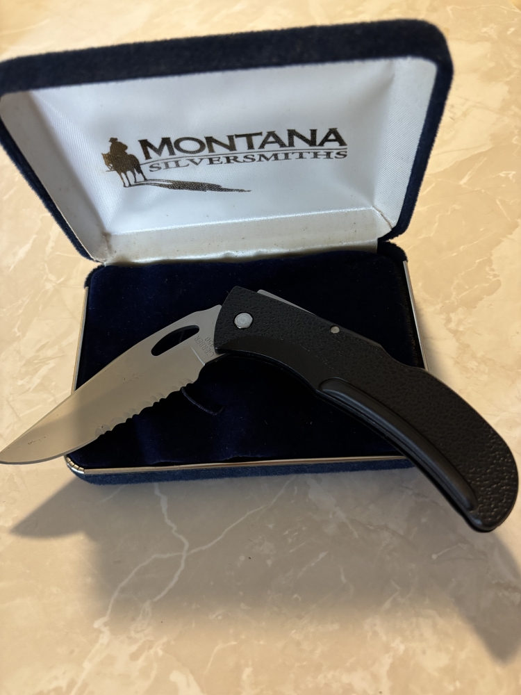 Gerber folding lock blade with Montana Silversmith silver clip 