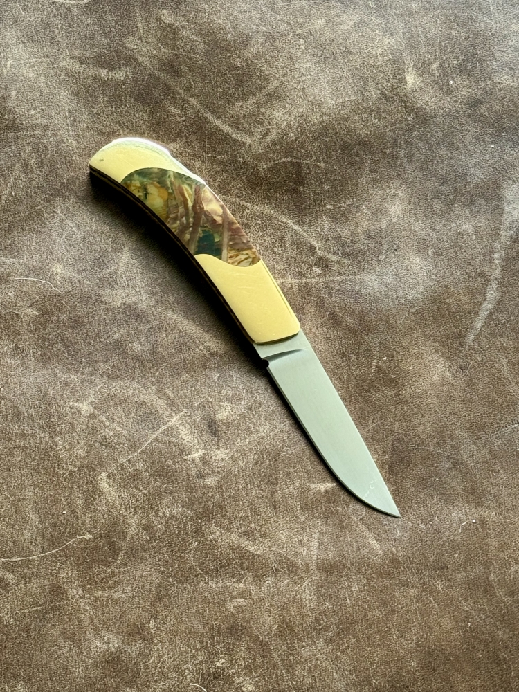 Jack Busfield AKI Custom Solid 18k Gold & Noreena Jasper Lockback Folder (07/01)