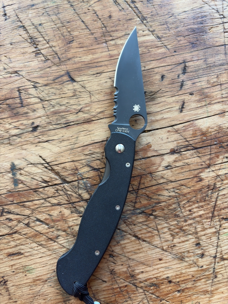 Spyderco Military 1 C36GPSBK (CPM-S30V, Black Combo Edge) - 2007 Vintage 'AG' Box Error