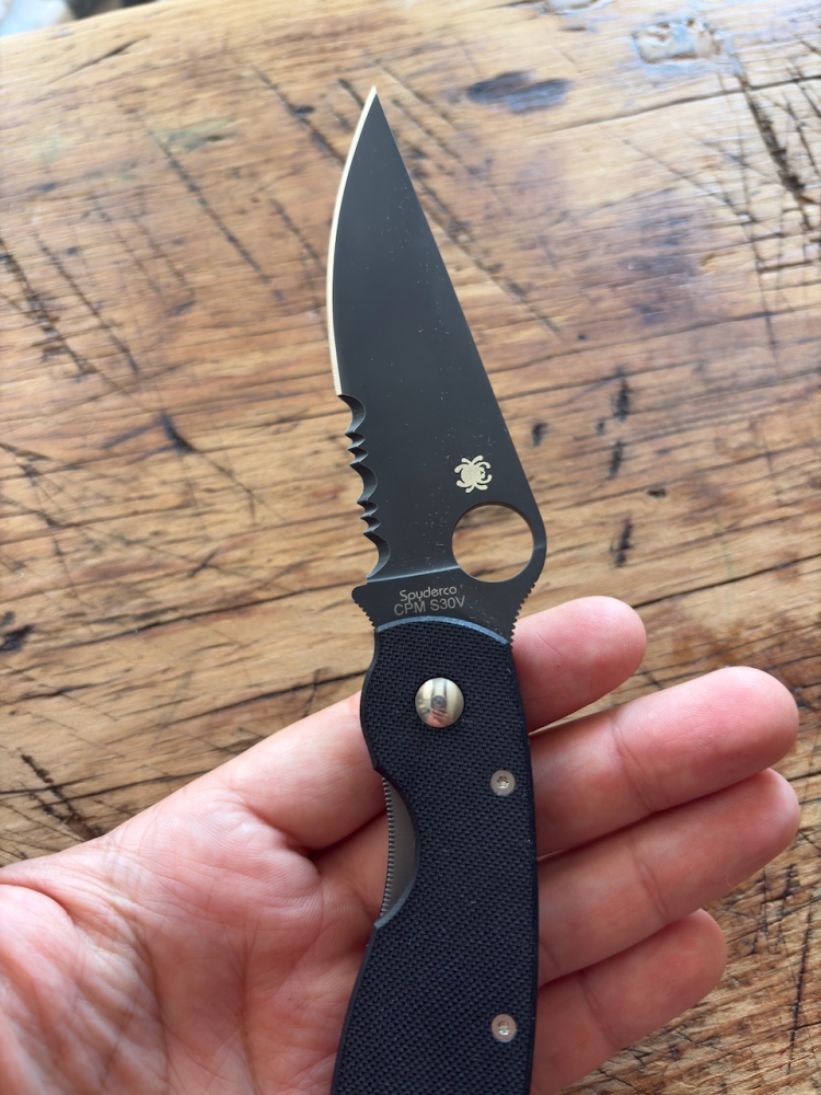 Spyderco Military 1 C36GPSBK (CPM-S30V, Black Combo Edge) - 2007 Vintage 'AG' Box Error