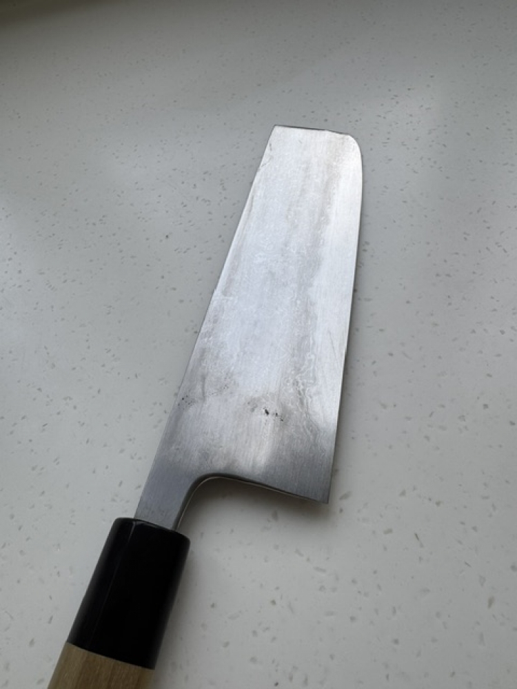 Yoshikazu Tanaka Blue 1 Damascus 180mm Nakiri