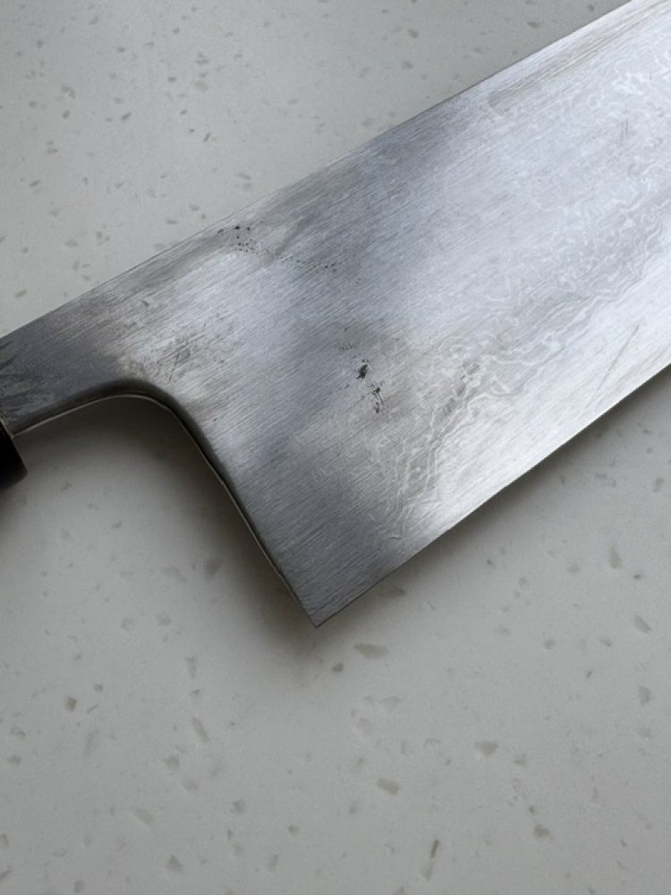 Yoshikazu Tanaka Blue 1 Damascus 180mm Nakiri