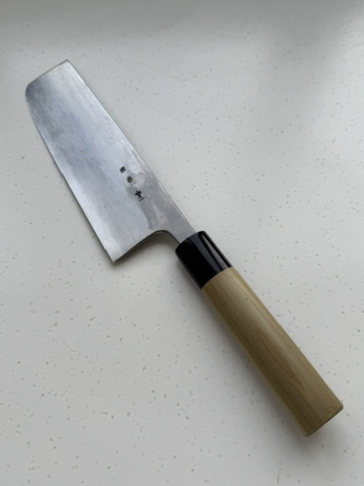Yoshikazu Tanaka Blue 1 Damascus 180mm Nakiri