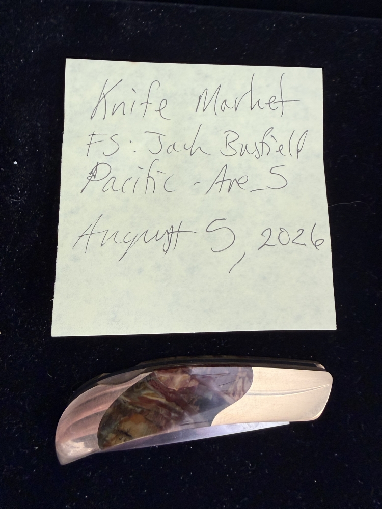 Jack Busfield AKI Custom Solid 18k Gold & Noreena Jasper Lockback Folder (07/01)