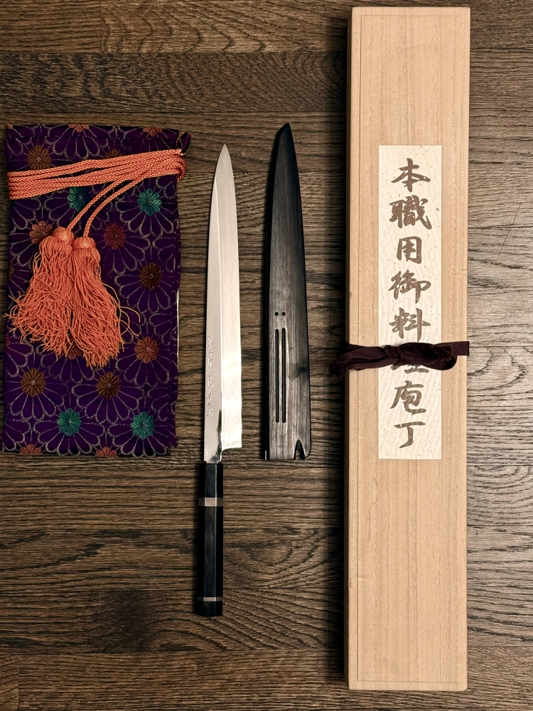 Togashi Mizu Honyaki Yanagiba Blue #2 300mm Mirror Finished
