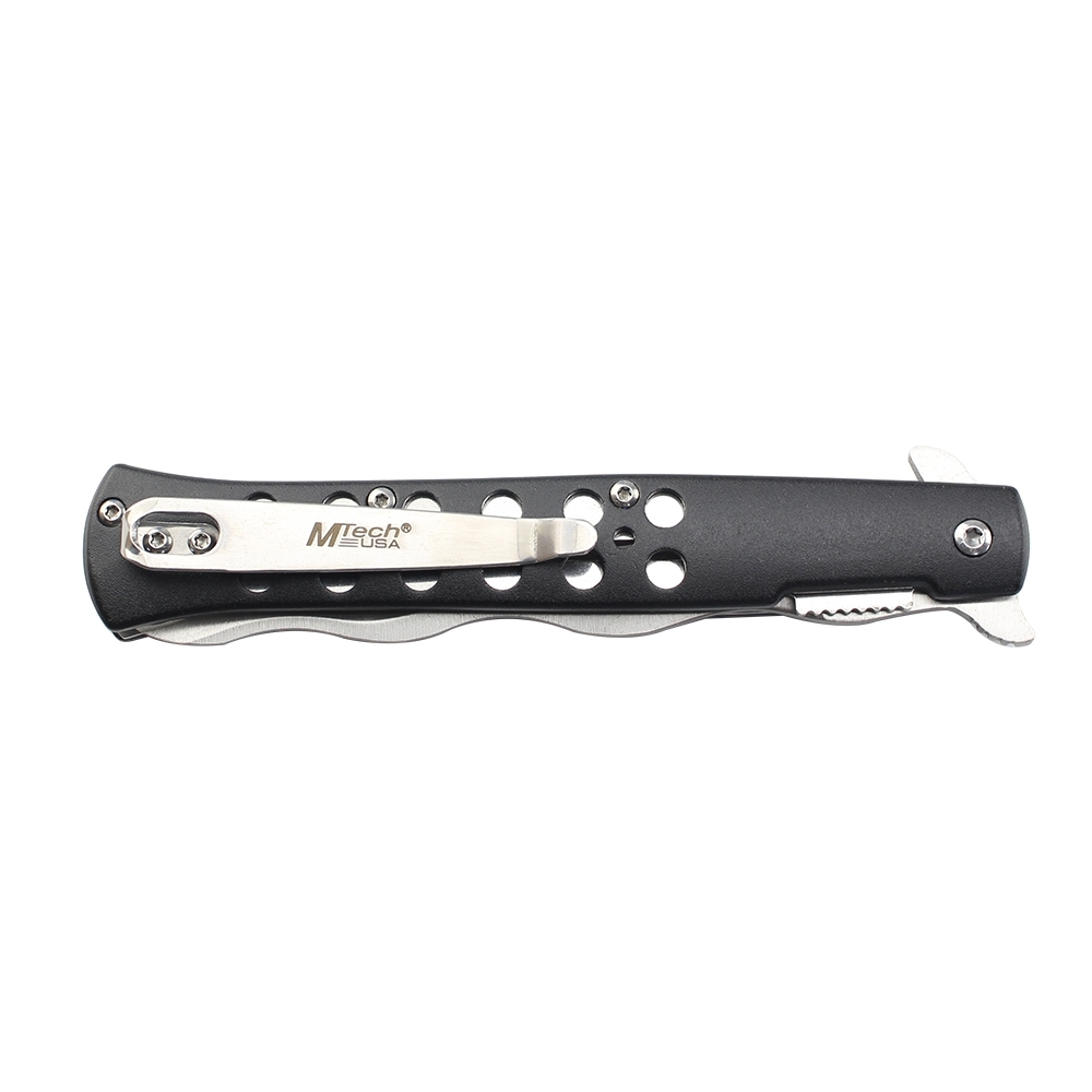 Tac-Force Assisted Open Kris Pocket Knife Folder Stainless Steel Wavy Blade Black Aluminum Handle New In Box