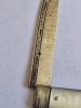 Antique Mother of Pearl Folding Fruit Knife Engraved Blade Sterling Silver with Hallmarks 5cm