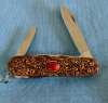 Custom Carved Victorinox \"Climber\" Swiss Army Knife Carved Collectors Pocketknife embedded with a CARNELIAN semi-precious Gemstone… (91mm / MPN 53381) 