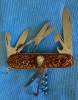Custom Carved Victorinox \"Climber\" Swiss Army Knife Carved Collectors Pocketknife embedded with a LABRADORITE semi-precious Gemstone… (91mm / MPN 53381) 