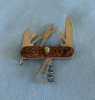 Custom Carved Victorinox \"Climber\" Swiss Army Knife Carved Collectors Pocketknife embedded with a LABRADORITE semi-precious Gemstone… (91mm / MPN 53381) 
