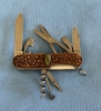 Custom Carved Victorinox \"Climber\" Swiss Army Knife Carved Collectors Pocketknife embedded with a LABRADORITE semi-precious Gemstone… (91mm / MPN 53381) 