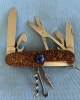Custom Carved Victorinox \"Climber\" Swiss Army Knife Carved Collectors Pocketknife embedded with a LAPIS semi-precious Gemstone… (91mm / MPN 53381) 