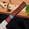 Handmade Copper Damascus Chef Knife with Wooden Handle | Custom Leather Sheath & Premium Gift Box | OEM ODM Kitchen Knife