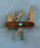 Custom Carved Victorinox \"Climber\" Swiss Army Knife Carved Collectors Pocketknife embedded with a TURQUOISE semi-precious Gemstone… (91mm / MPN 53381) 