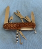 Custom Carved Victorinox \"Climber\" Swiss Army Knife Carved Collectors Pocketknife embedded with a TURQUOISE semi-precious Gemstone… (91mm / MPN 53381) 