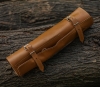 Hand Forged Carbon Steel Chef Knife Set, 5 Piece Butcher Knives with Leather Roll Bag