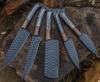 Hand Forged Carbon Steel Chef Knife Set, 5 Piece Butcher Knives with Leather Roll Bag