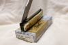 CASE TRAPPER with mellow Damascus blades and Natural Bone handles! Made in 2000! 