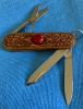 Custom Carved Victorinox \"Classic SD\" Swiss Army Knife Carved Collectors Pocketknife embedded with a CARNELIAN semi-precious Gemstone… (58mm / Global/European MPN 0.6223) 