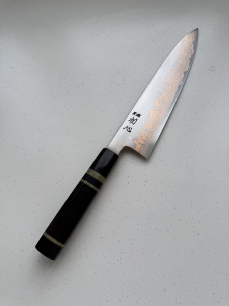 Hatsukokoro Yorokobi SLD Copper Suminagashi Gyuto 240 mm