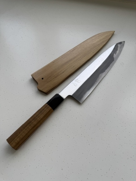 Hatsukokoro Komorebi Blue 2 240mm Gyuto Wide Bevel w/saya