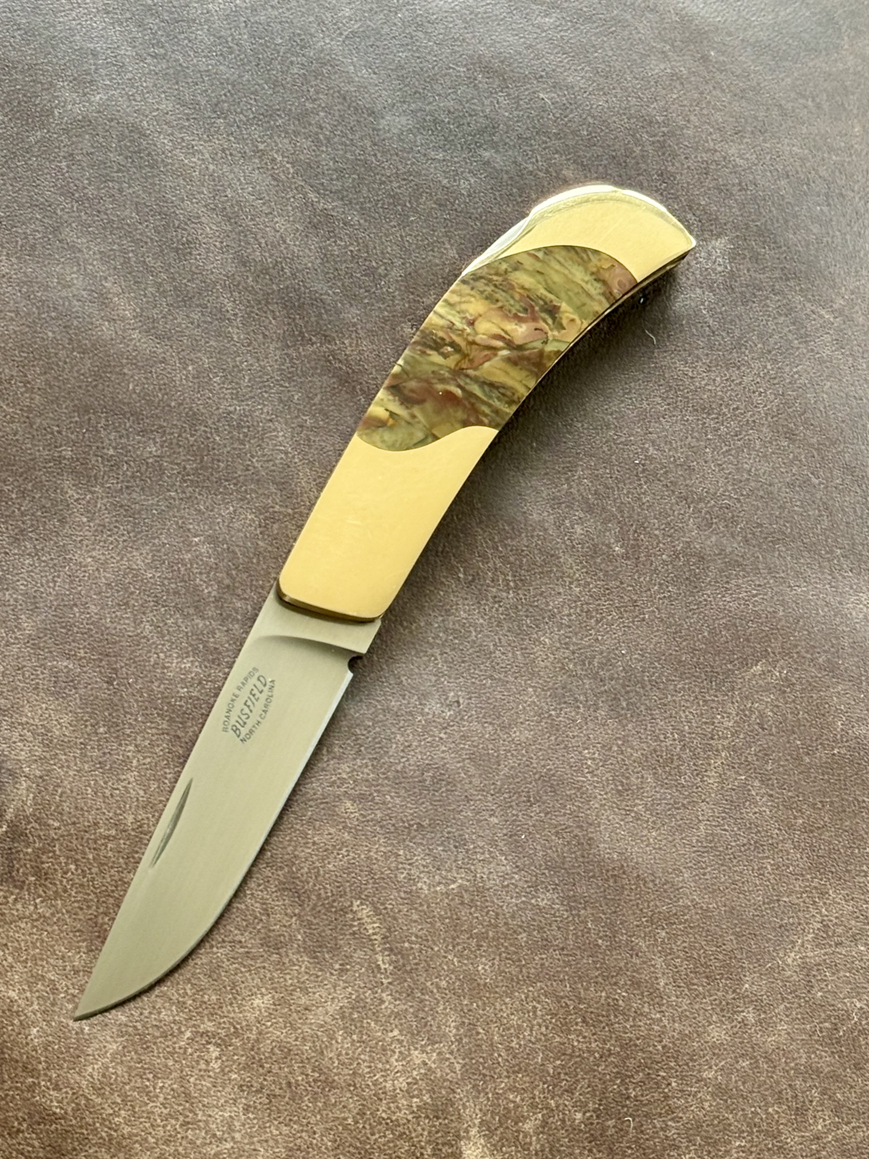 Jack Busfield AKI Custom Solid 18k Gold & Noreena Jasper Lockback